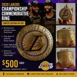 🏆 2020 Los Angeles Lakers Championship Commemorative Ring – VIP Limited Edition – $500 OBO