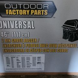 New in Box Outdoor Factory parts Universal  2 bin bagger for riding lawnmower