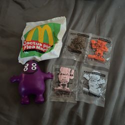 Unopened McDonald’s Cactus Buddy And Grimace And KAWS Limited General Mills Halloween Collectibles 
