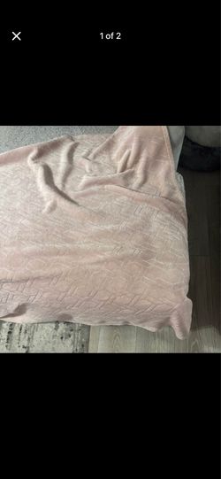 Pink and sliver throw