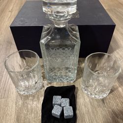 Royal Vintage “Awesome Brother” Whiskey Decanter, 2 Glasses And Cubes Gift Set