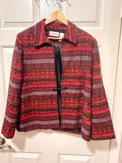 Alfred Dunner Size 16 Retro Paisley Beaded Tapestry Jacket