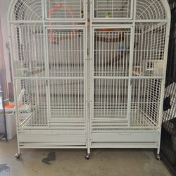 Double Cage for Birds Parrot Aviary