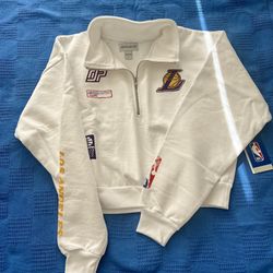 The Varsity Cropped Half Zip - Lakers Size-S