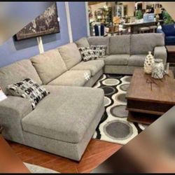 Brand New☄️ Platinum Oversized Modern Cozy Casual Sofa Sectional💥 Financing Options☄️ Delivery Available👍