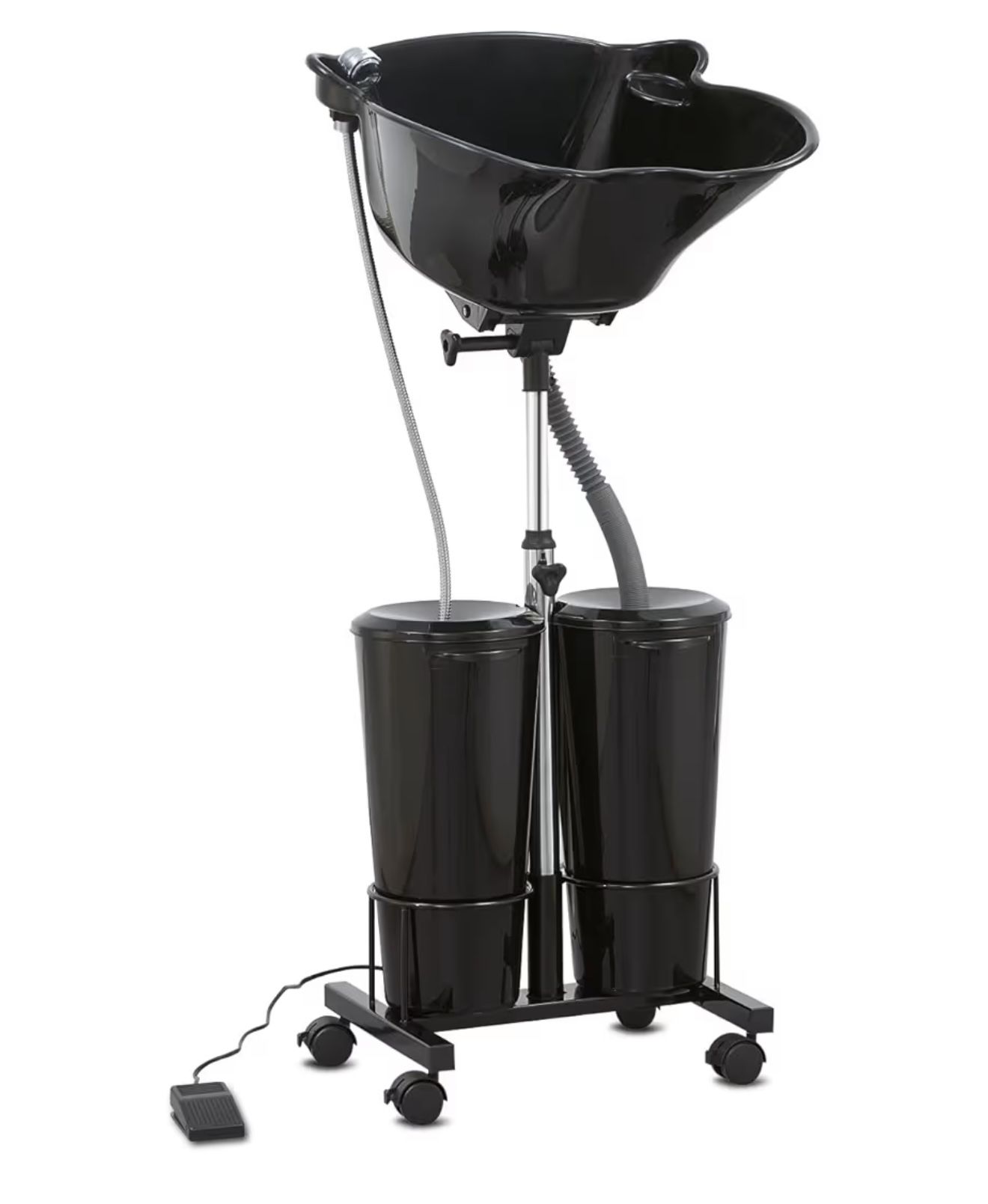 Portable Shampoo Bowl with Electric Pump (Pack of 1) | Adjustable Basin Height, Dual-Bucket Design with Drain Hoses | Home & Barber Use |