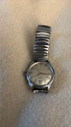 Vintage Silver Tone Watch with Expansion Band