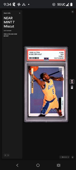 1997 Fleer ultra Kobe Bryant rookie error