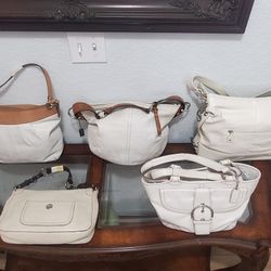 Authentic Coach White Leather Purses. Original Coach Purse Bag $50-$85