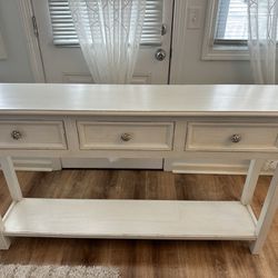 Off White Solid Console Credenza Table