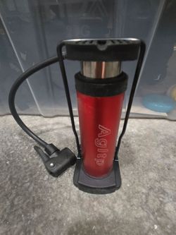Bike Air Pump Mini Portable Foot Pump for Road Mountain Bikes Aluminum Alloy Construction Red
