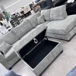 “L” Shape Sectional With Storage Ottoman 🔥🔥🔥