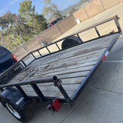 12 X 7 Tractor Supply Co Flatbed Utility Trailer With Newer Treated Wood Deck