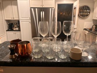 Free wine glasses, etc. Come pick up!