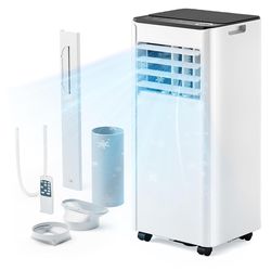 8,000 BTU Portable Air Conditioners, 4-in-1 Portable AC Unit Up to 350 Sq.Ft, 4 Modes Quiet Air Conditioner with Remote Control, Cool, Fan, Dehumidifi