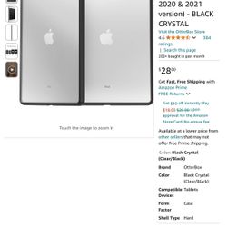 OtterBox PREFIX SERIES Case for iPad 7th, 8th & 9th Gen (10.2" Display - 2019, 2020 & 2021 version) - BLACK CRYSTAL