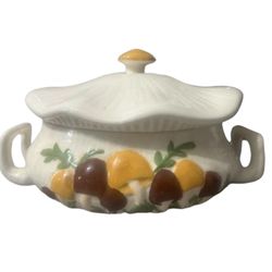 Vintage MCM 1970s Mushroom Tureen Covered Dish