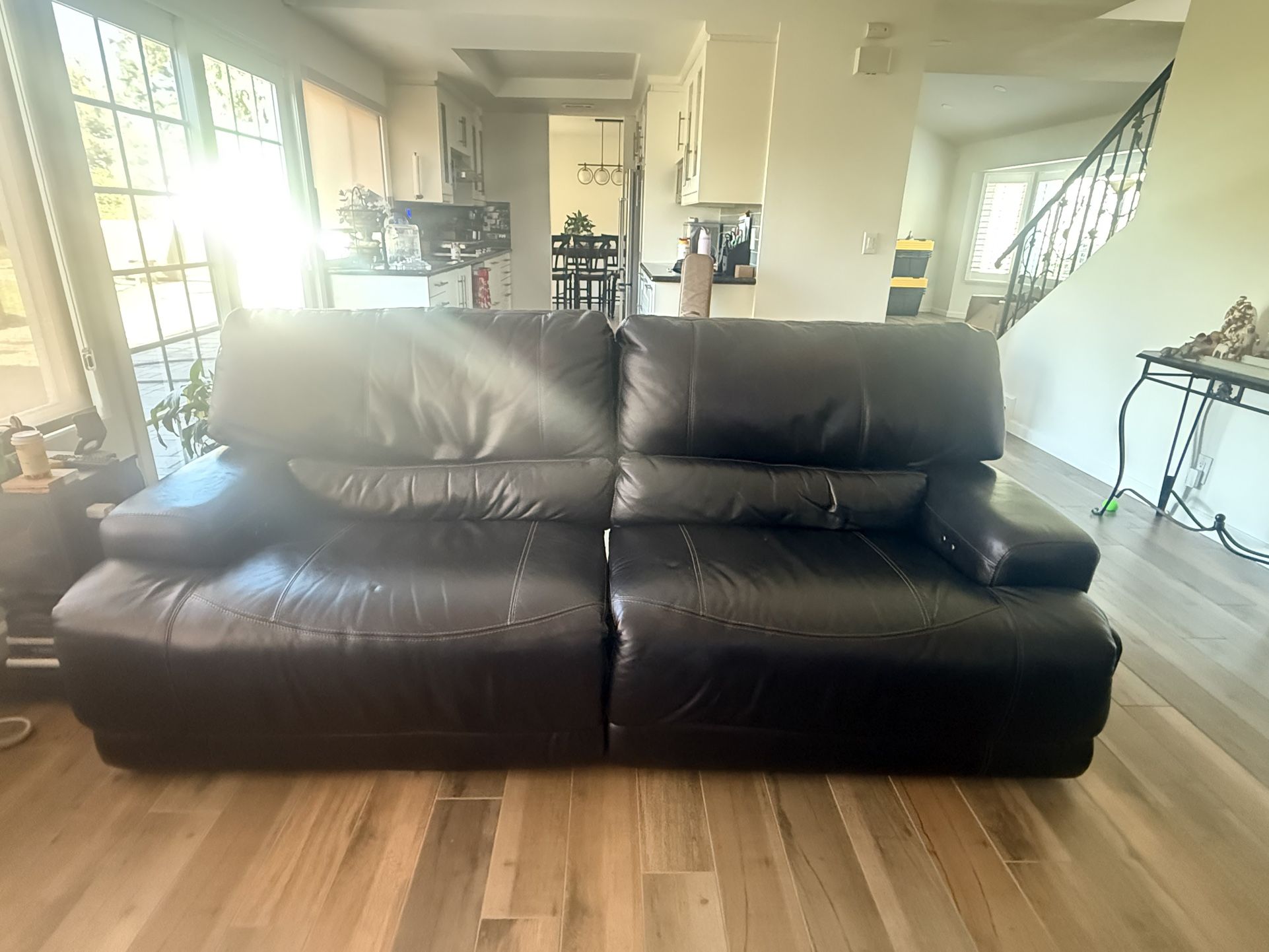 Leather reclining Couch 