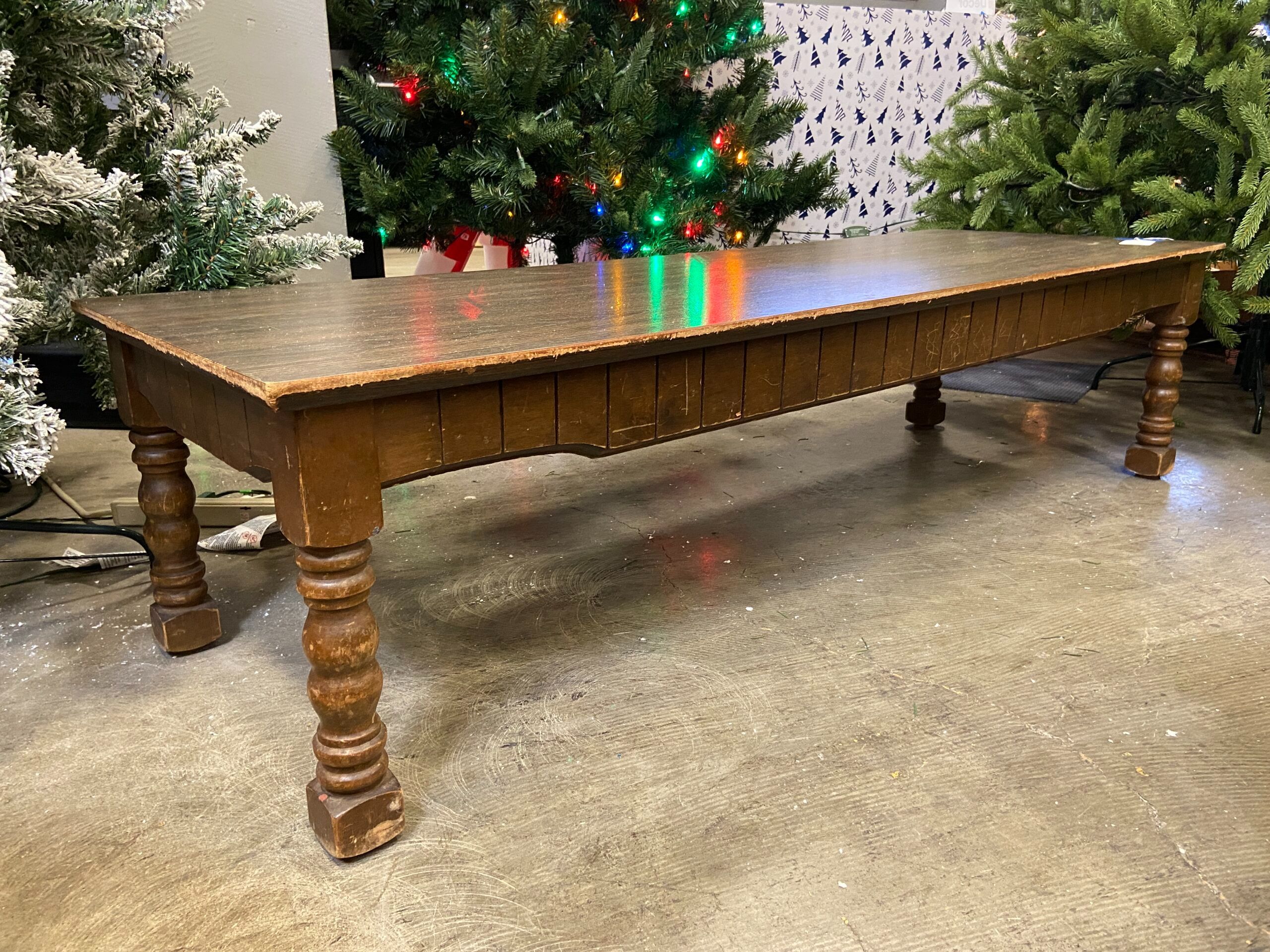 Walnut Finished Long Coffee Table