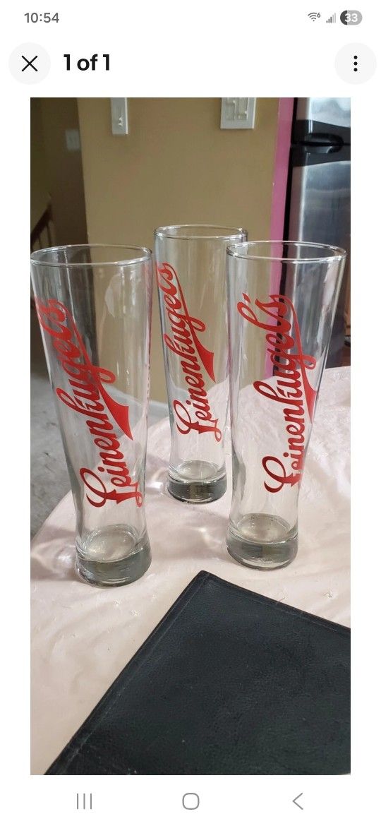 LEINENKUGEL BEER GLASSES SET 3