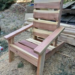 🌲 Handcrafted Redwood Adirondack Chair 