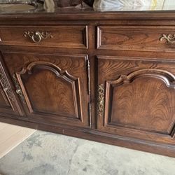 Henredon Solid Wood Cabinet Or Buffet, TV Stand, Long, W Drawers & Shelves