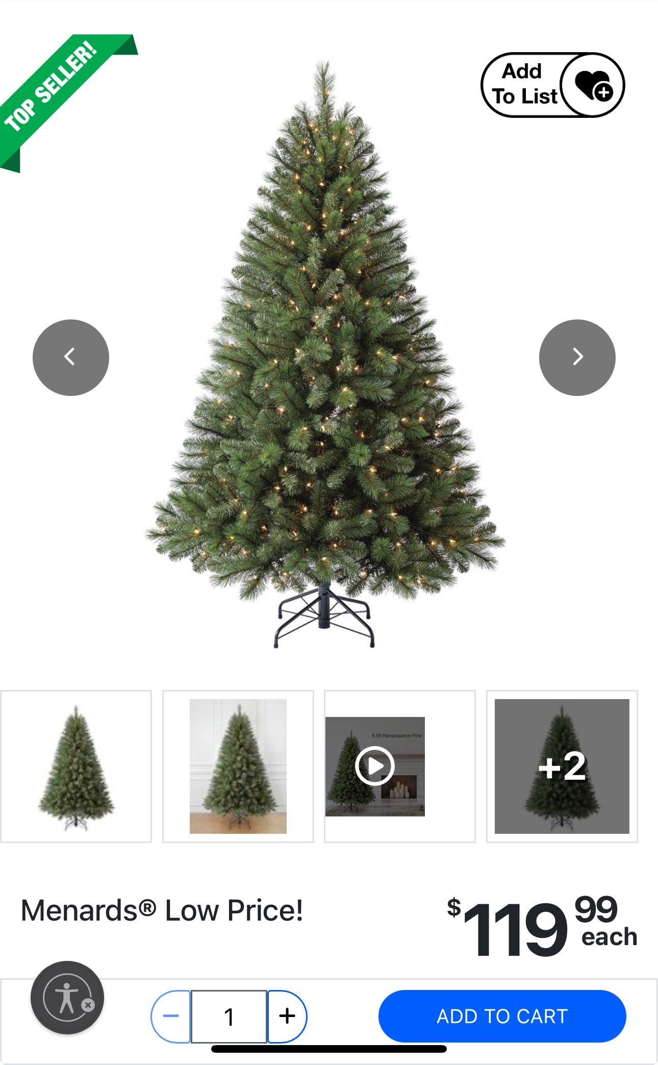 Pre Lit Christmas Tree 6.5ft