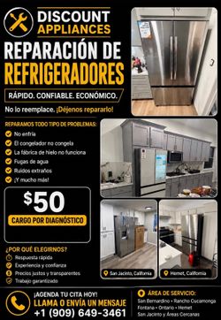 ‼️REFRIGERATOR REPAIR SERVICE ONLY $50 SERVICE CALL DIAGNOSTIC🔥 LETS GET YOUR REFRIGERATOR UP AND RUNNING‼️