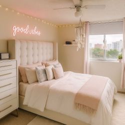  White Queen Bed Frame with Storage Drawers