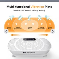 MERACH Vibration Plate Exercise Machine, Vibration Plate with Real-Time Calorie Tracking on LED Display, Vibrating Plate Exercise Machine for Women Me