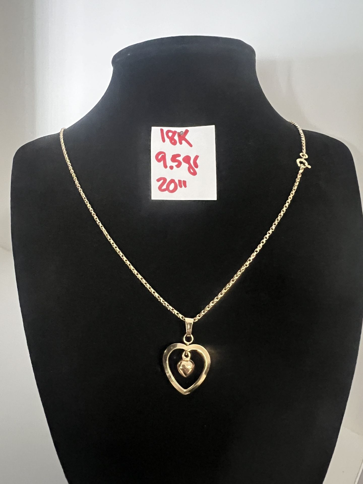For Wedding 18K Solid Gold Chain and Pendant 9.5Gr 20 Inches Long