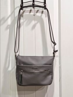 Rosetti Oakley Purse Gray Faux Leather Crossbody Handbag NICE
