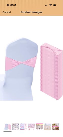 Kinlop 50 Pcs Spandex Chair Sashes Bows Chair BanB0C3V1RSWZds Slider Sashes for Covers Elastic Bands Ties Without Buckle Decorations for Wedding Party