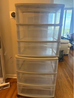 Set of 2 Sterilite 3-Drawer Plastic Storage Cart with wheels