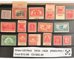 1919 to 1930 U.S. Mint Commemorates MNH OG / LH