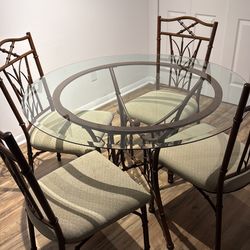 GREAT CONDITION!! Glass Dining Table w/ 4 Chairs Included.. Need It Gone By This Weekend!