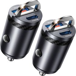 2-Pack 125W Fast Car Charger, Mini Flush Fit USB C Car Adapter About this item 【PD65W+QC60W Super Fast Charging】Estbuc fast car charger adapter fea