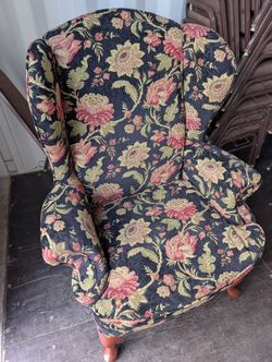 Floral Pattern Wingback Chairs - 7 Available