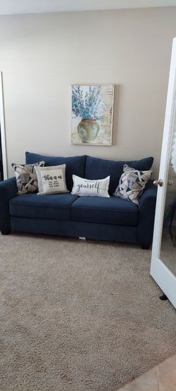 Sofa bed loveseat - blue color