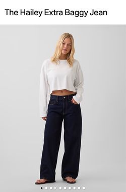 Hailey Bieber Gap Loose Jeans, Color Midnight indigo, Size 30