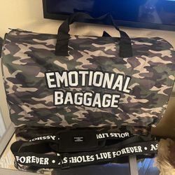 NEW Assholes Live Forever “Emotional Baggage” Duffle Bag 20.5x14x10