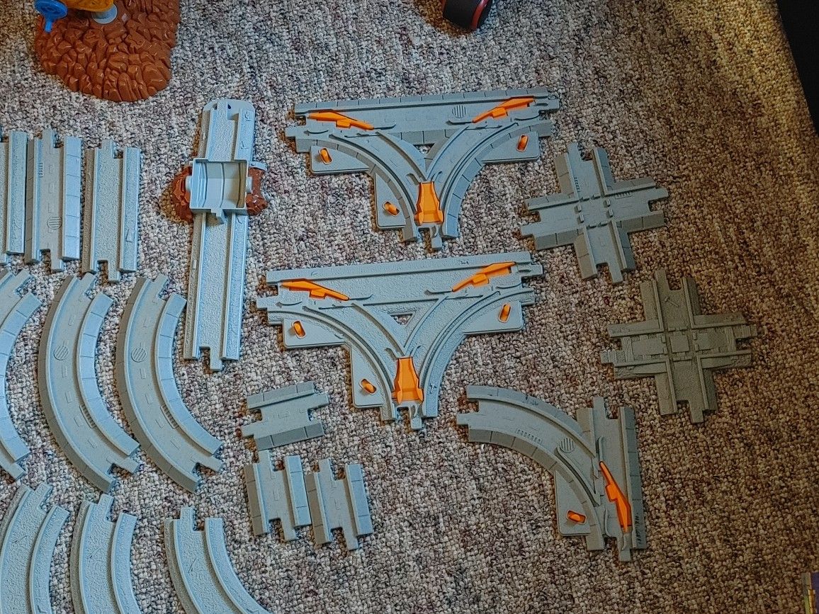 Fisher Price GeoTrax Rail & Road System Lot Gray Rail Road Train Track