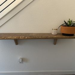 📐 Solid Oak Floating Console Table – 5’ Long – Hidden Mount – Handcrafted