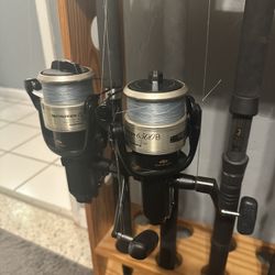 2 Shimano Baitrunner 6500 Bs On Custom Rods Fishing