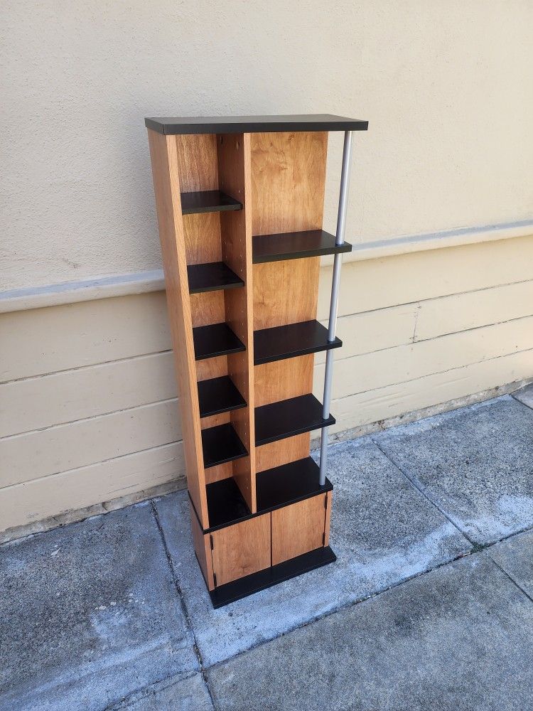 Wooden Shelf Stand With Lower Cabinet