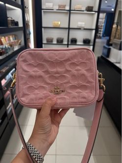 Coach Pink Signature Crossbody Camera Bag