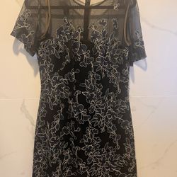 Tadashi shoji Dress, Blue With Gold Details 