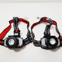 2pcs Waterproof-Best Head Lamp with Red&Blue Flash Lights