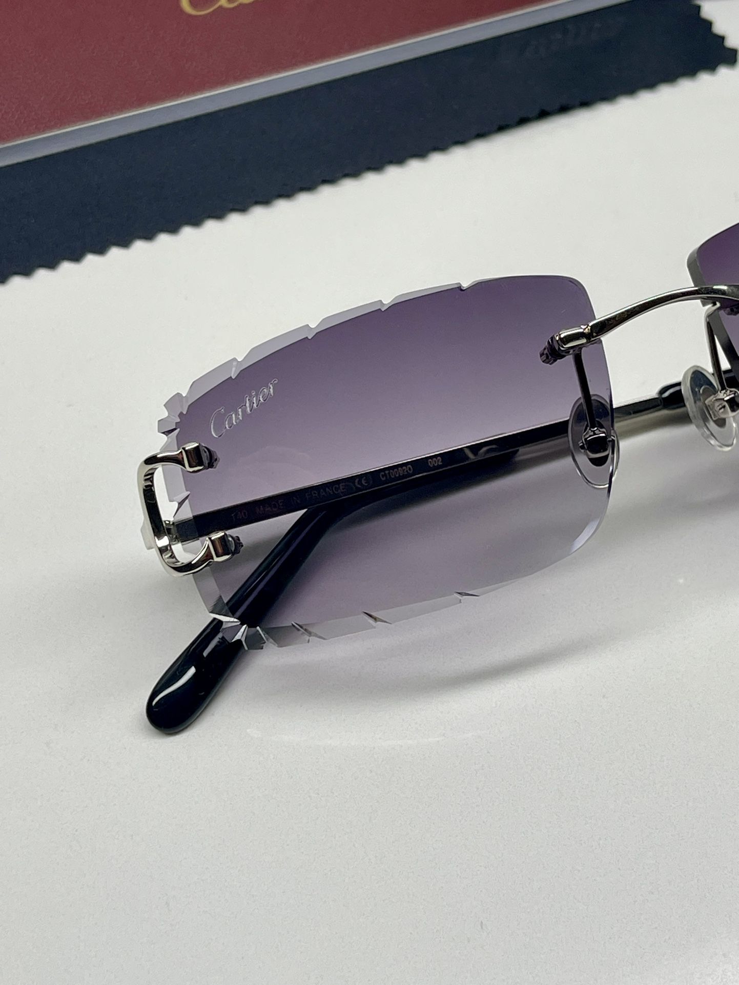 Silver Cartier Big C Sunglasses Grey Glasses