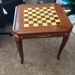 Notturno Intarsio Sorrento Italy Game Table Roulette, Chess Inlaid Wood